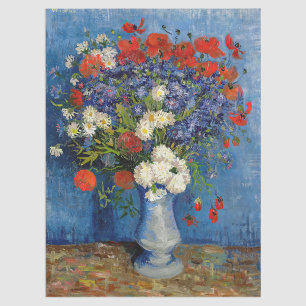 Papel De Seda Vincent van Gogh - Vase con Cornflowers & Poppies