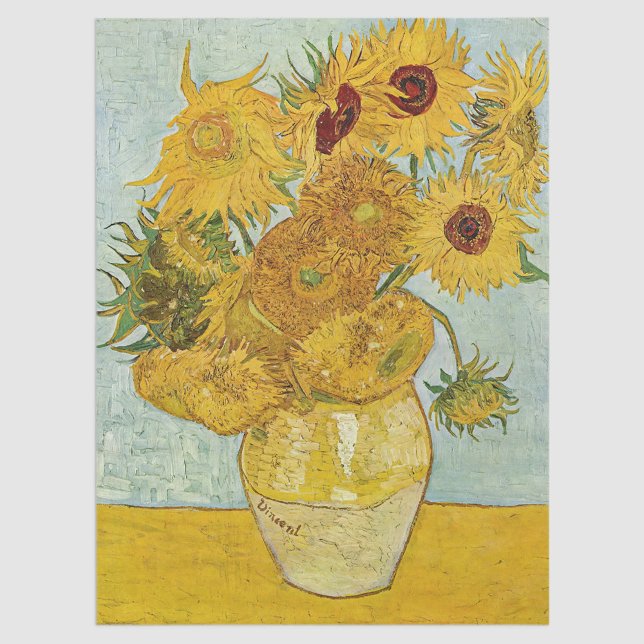 Papel De Seda Vincent Van Gogh - Vase con doce girasoles (Subido por el creador)