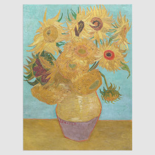 Papel De Seda Vincent Van Gogh - Vase con doce girasoles
