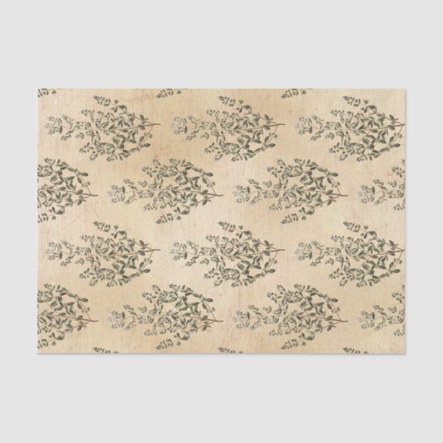 Papel De Seda Viñeta Botánica