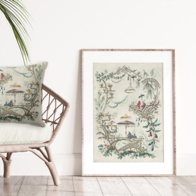 Papel De Seda Viñeta Chinoiserie Jardín Jean-Baptiste Pillement (Subido por el creador)