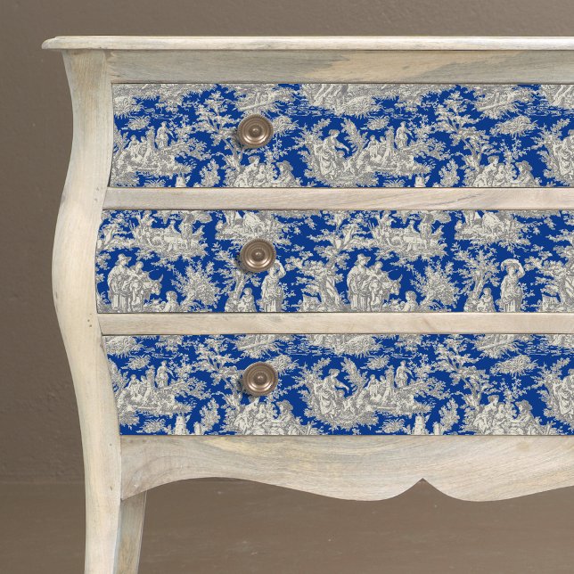 Papel De Seda Viñeta floral azul oscuro de jouy (Subido por el creador)