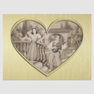 Papel De Seda Viñeta Romance, hombre y mujer, oro