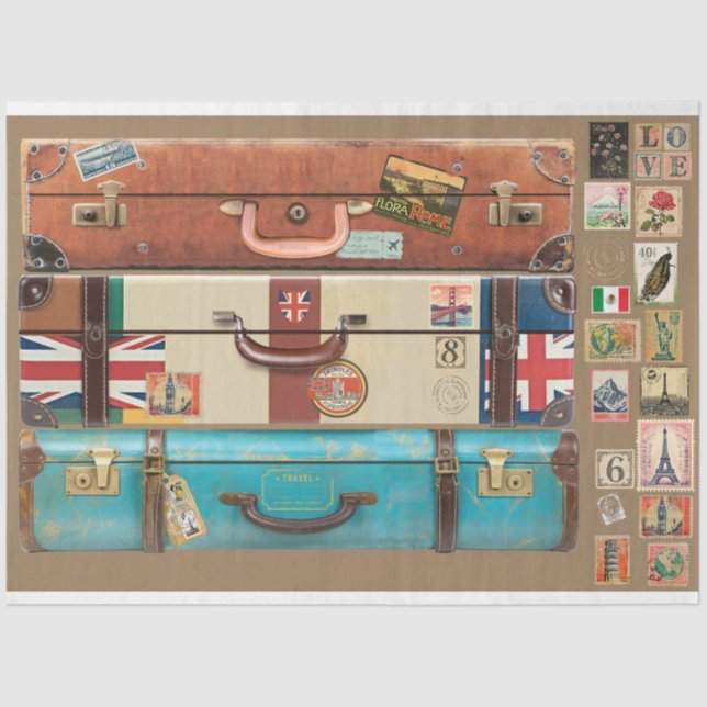 Papel De Seda Viñetas y pegatinas de viajes (Anverso)