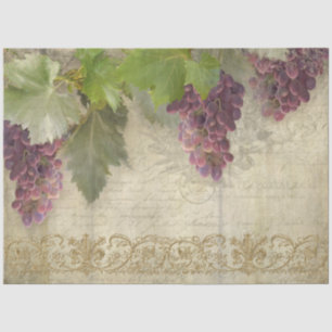 Papel De Seda Vineyard Winery Wine Grapes Script Ephemera