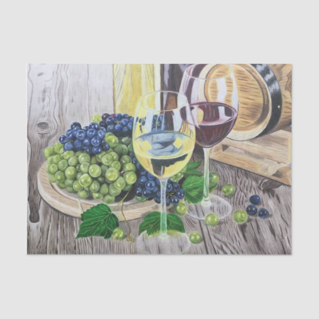 Papel De Seda Vino y uvas (Anverso)