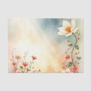 Papel De Seda Vinos florales de acuarela etérea