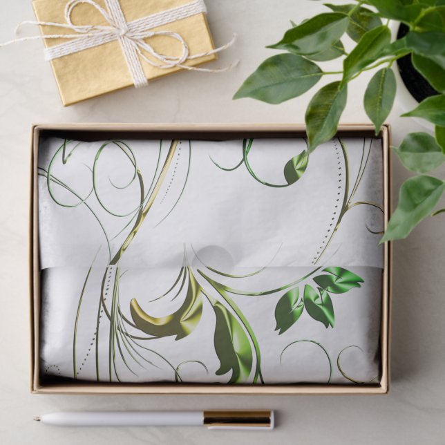 Papel De Seda Vinos verdes amarillos (Regalo )