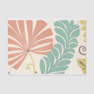 Papel De Seda Vinos y hojas de la flor pastel sobre fondo crema