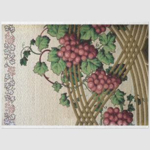 Papel De Seda Vinos y uvas rústicas vintage