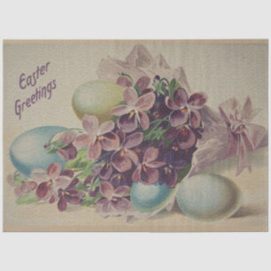 Papel De Seda Vintage 4 Eggs Festividad de Pascua