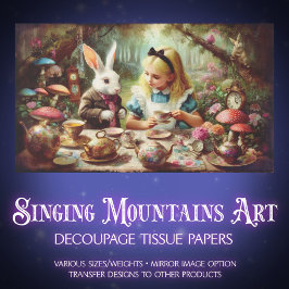 Papel De Seda Vintage Alice in Wonderland Tea Party Decoupage