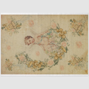 Papel De Seda Vintage Angel Navidades Bells y rosas rosas rosas