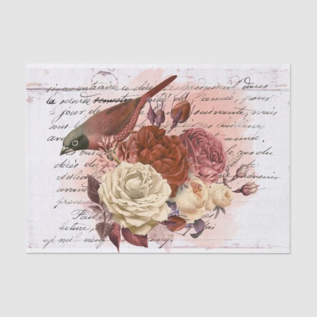 Papel De Seda Vintage Antiguo Floral (Anverso)