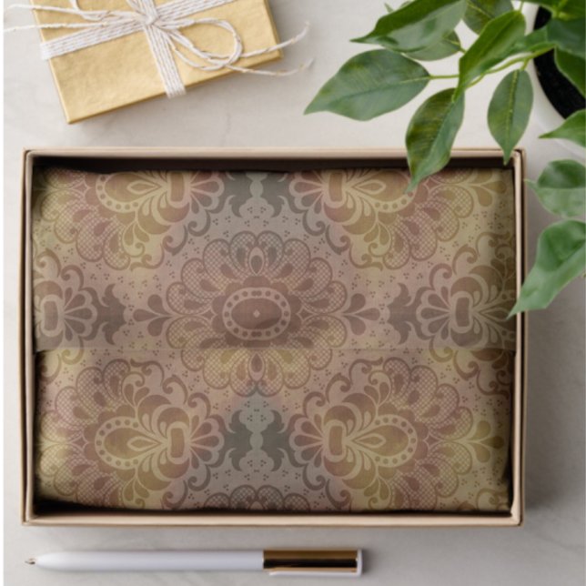 Papel De Seda Vintage Antique Damask All Occasion  (Gifting or crafting)