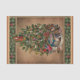 Papel De Seda Vintage Árbol de Navidad con todo el arreglo!