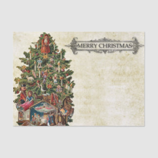 Papel De Seda Vintage Árbol navideño completamente decorado con