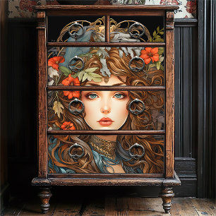 Papel De Seda Vintage Art Nouveau Floral Goddess Victorian Boho