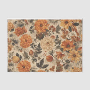 Papel De Seda Vintage Autumn Floral Decoupage Mushrooms