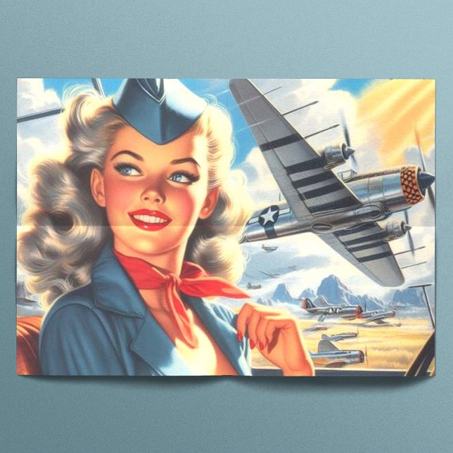 Papel De Seda Vintage Aviation Pin Up (Subido por el creador)