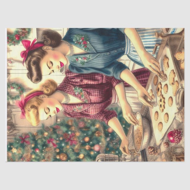 Papel De Seda Vintage Baking Cookes Navidades (Anverso)