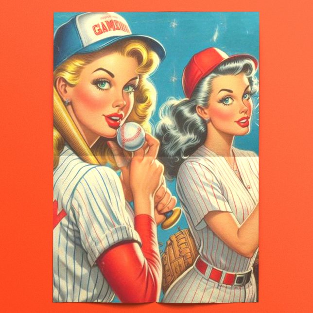 Papel De Seda Vintage Baseball Pin-Ups (Subido por el creador)