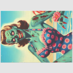 Papel De Seda Vintage Beach Zombie Pin-up