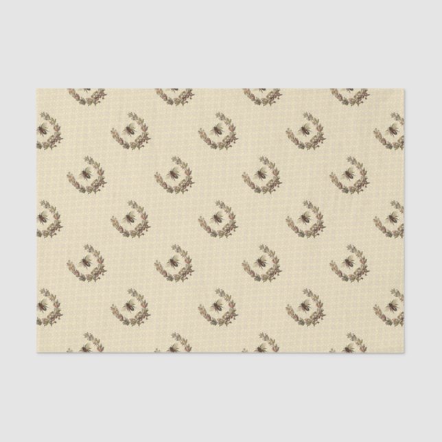Papel De Seda Vintage Bee Wreath (Anverso)