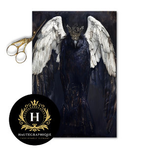 Papel De Seda Vintage Bird Gothic Raven King Crown Decoupage
