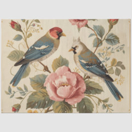 Papel De Seda Vintage Birds & Roses Decoupage 