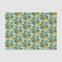 Papel De Seda Vintage Blossom Blossom de limón botánico verde
