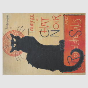 Papel De Seda Vintage Cat Art Le Chat Noir