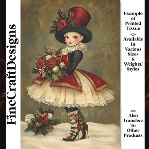 Papel De Seda Vintage Chica victoriano Doll Fashion BC7L Decoupa