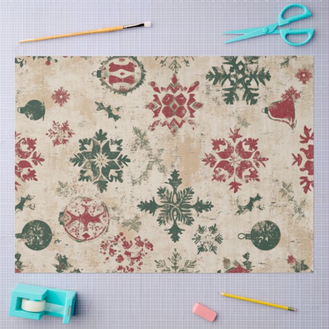 Papel De Seda Vintage Christmas (Artesanía)