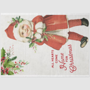 Papel De Seda Vintage Christmas Chica y Green Decoupage