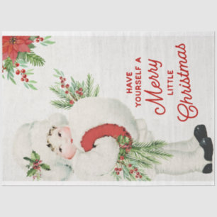 Papel De Seda Vintage Christmas Chica y Green Decoupage