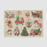 Papel De Seda Vintage Christmas Collage Gold<br><div class="desc">Collage mixto de Navidad vintage</div>