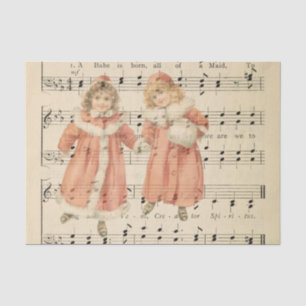 Papel De Seda Vintage Christmas Costums Music Sheet Decoupage