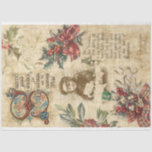 Papel De Seda Vintage Christmas Ephemera, Holly y Ornate Textos<br><div class="desc">El pintoresco y sentimental collage de Navidad vintage con rociadores de holly y mistletoe atados con arcos rojos de tartán,  un niño victoriano sonriente y Navidades ornamentalmente iluminados desea texto en pergamino envejecido. Adecuado para proyectos de desconexión o de elaboración.</div>