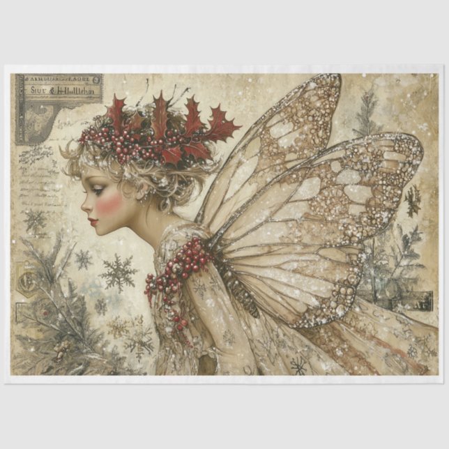 Papel De Seda Vintage Christmas Fairy (Anverso)