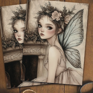 Papel De Seda Vintage Christmas Fairy Ballerina Decoupage