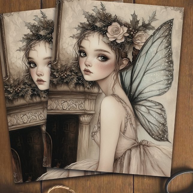 Papel De Seda Vintage Christmas Fairy Ballerina Decoupage (Subido por el creador)