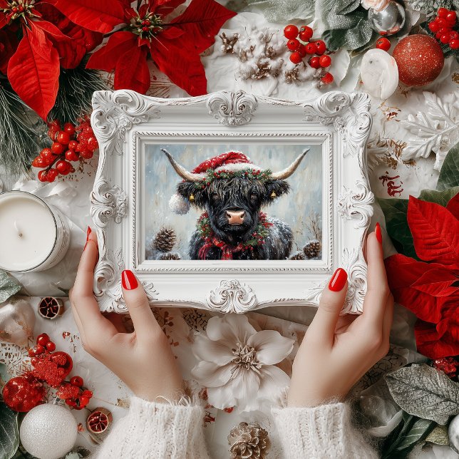 Papel De Seda Vintage Christmas Highland Cow Decoupage (Subido por el creador)