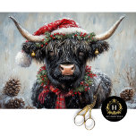 Papel De Seda Vintage Christmas Highland Cow Decoupage<br><div class="desc">Traiga un encanto rústico y festivo a sus proyectos de artesanía navideña con este papel de papel de papel higiénico de desconchado de vacas de la vieja Navidad. Con una adorable vaca Highland en una escena de Navidades nostálgicos, este papel higiénico es perfecto para guardar recortes, hacer periodismo basura, decorar...</div>