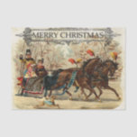 Papel De Seda Vintage Christmas Horse Ride<br><div class="desc">Papel de té de vintage navideño de transporte de caballos</div>