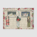 Papel De Seda Vintage Christmas Santas, Children, Notas Musicale<br><div class="desc">Ilustracion navideño vintage</div>