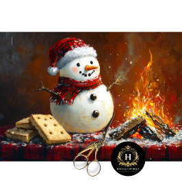 Papel De Seda Vintage Christmas Scene Smores Decoupage