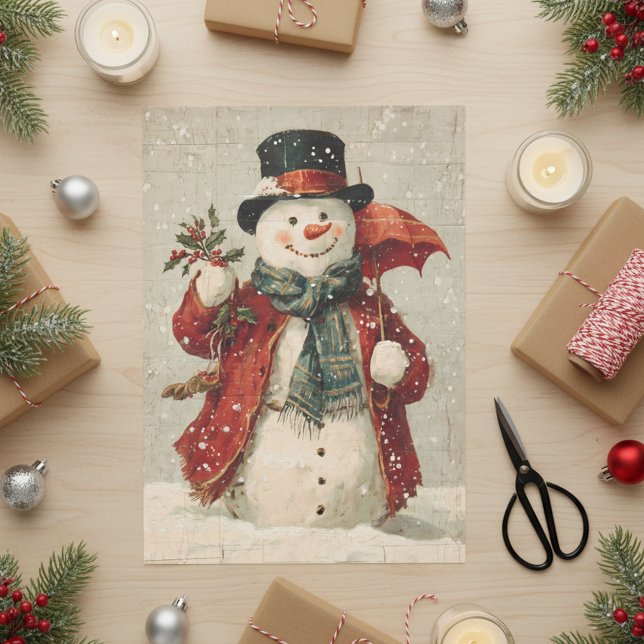 Papel De Seda Vintage Christmas Snowman (Subido por el creador)