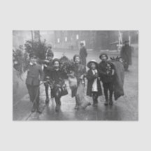 Vintage Christmas Tissue Paper CHILDREN HOLLY 1915