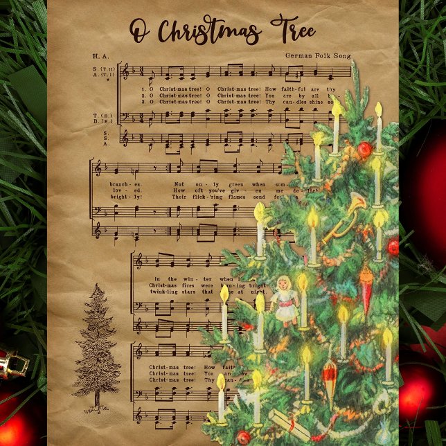 Papel De Seda Vintage Christmas Tree Music (Subido por el creador)
